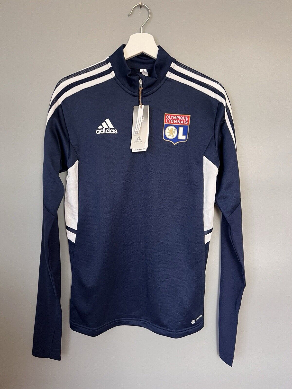 Olympique Lyon Training Top Condivo 22 Soccer Football Adidas Mens Size XS