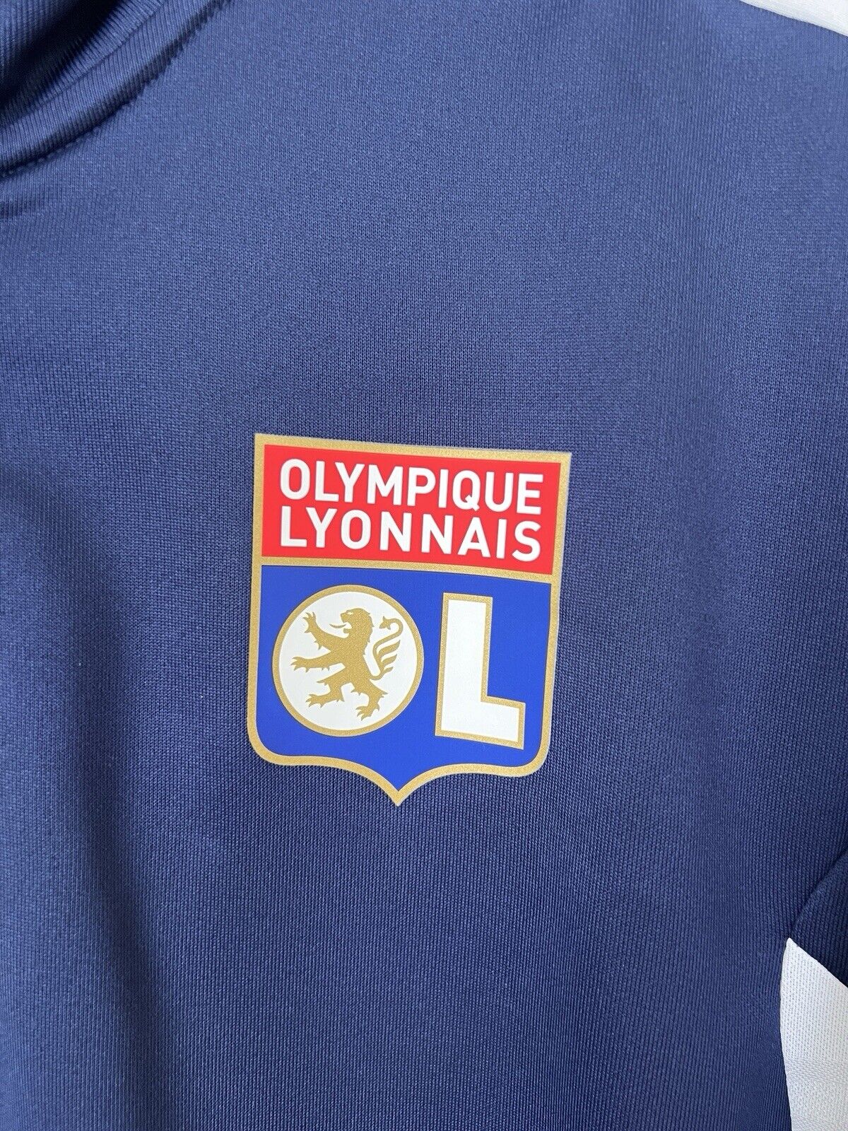 Olympique Lyon Training Top Condivo 22 Blue Soccer Football Adidas Mens Size XL