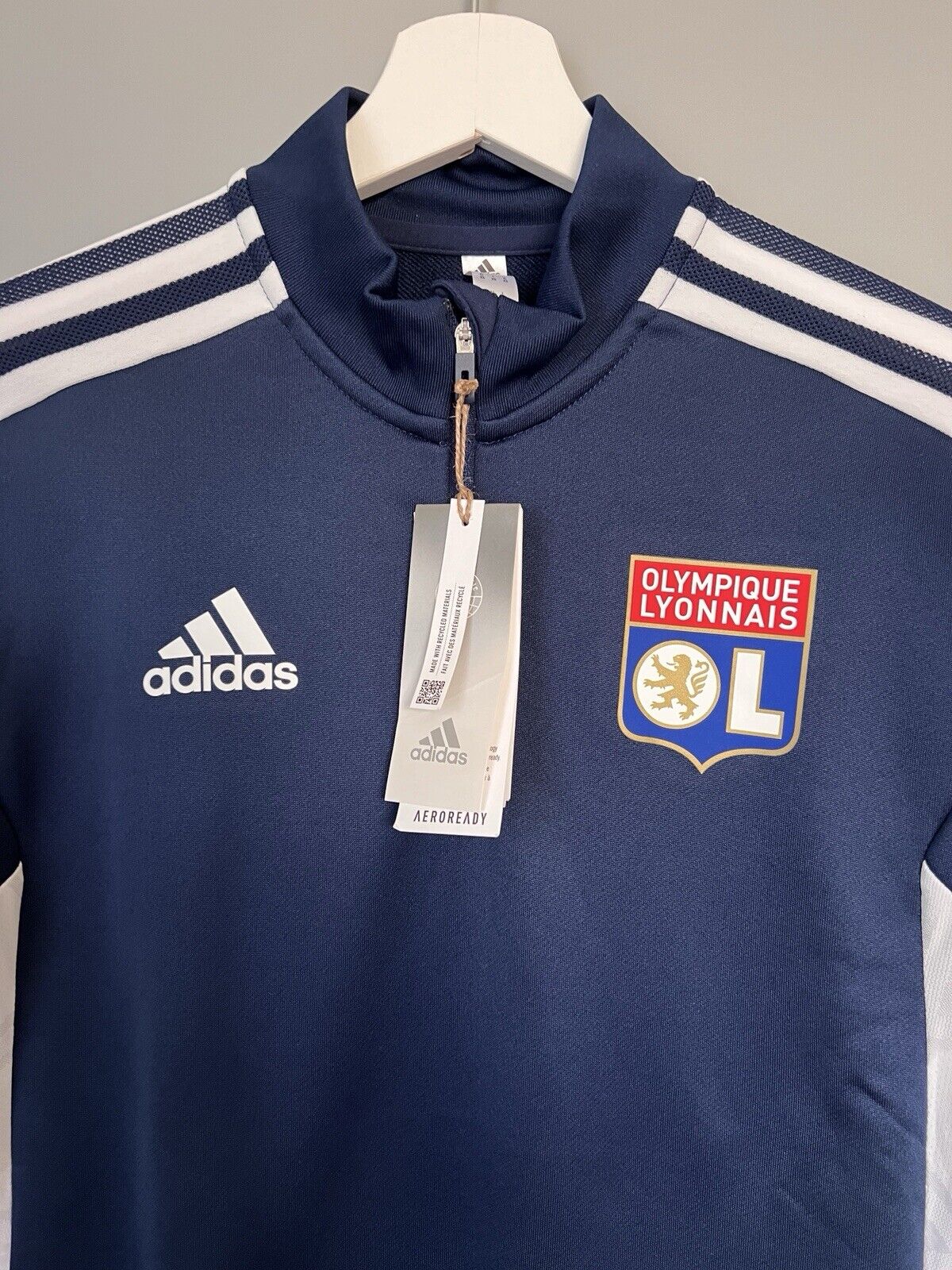 Olympique Lyon Training Top Condivo 22 Soccer Football Adidas Mens Size XS