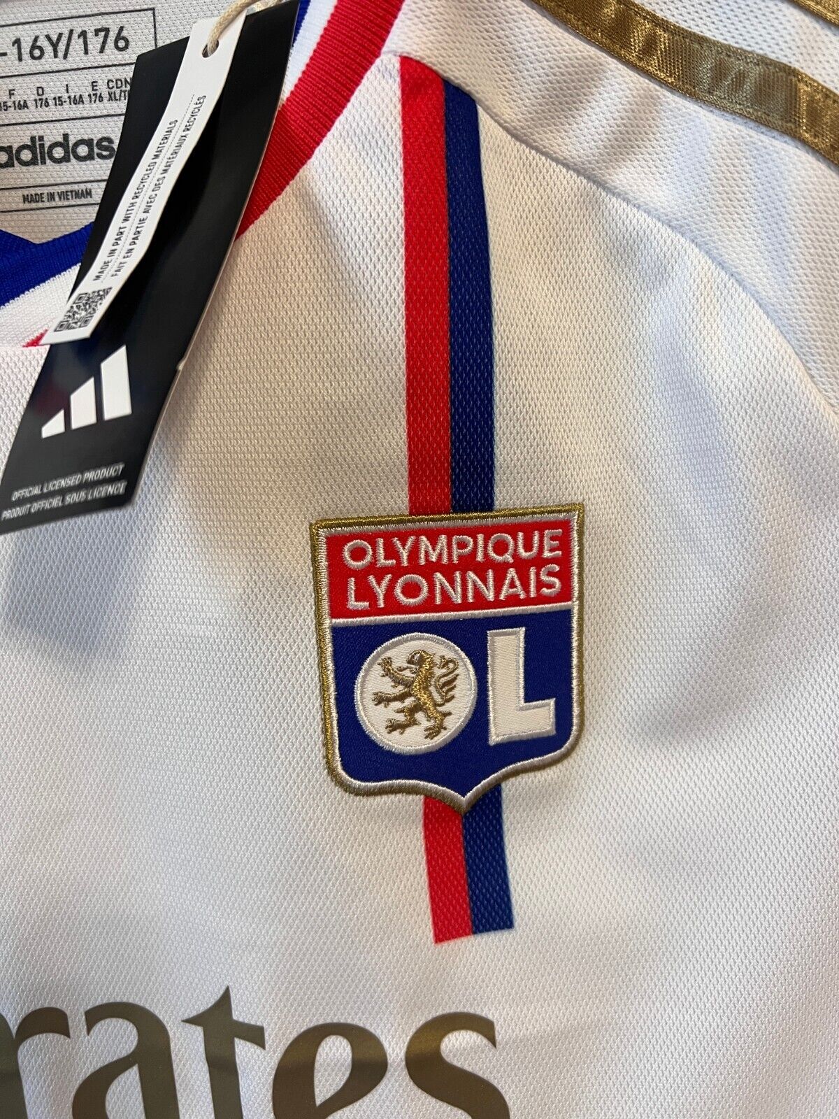 Olympique Lyonnais 23/24 Home Jersey Soccer Football Shirt Adidas Size XL Boys