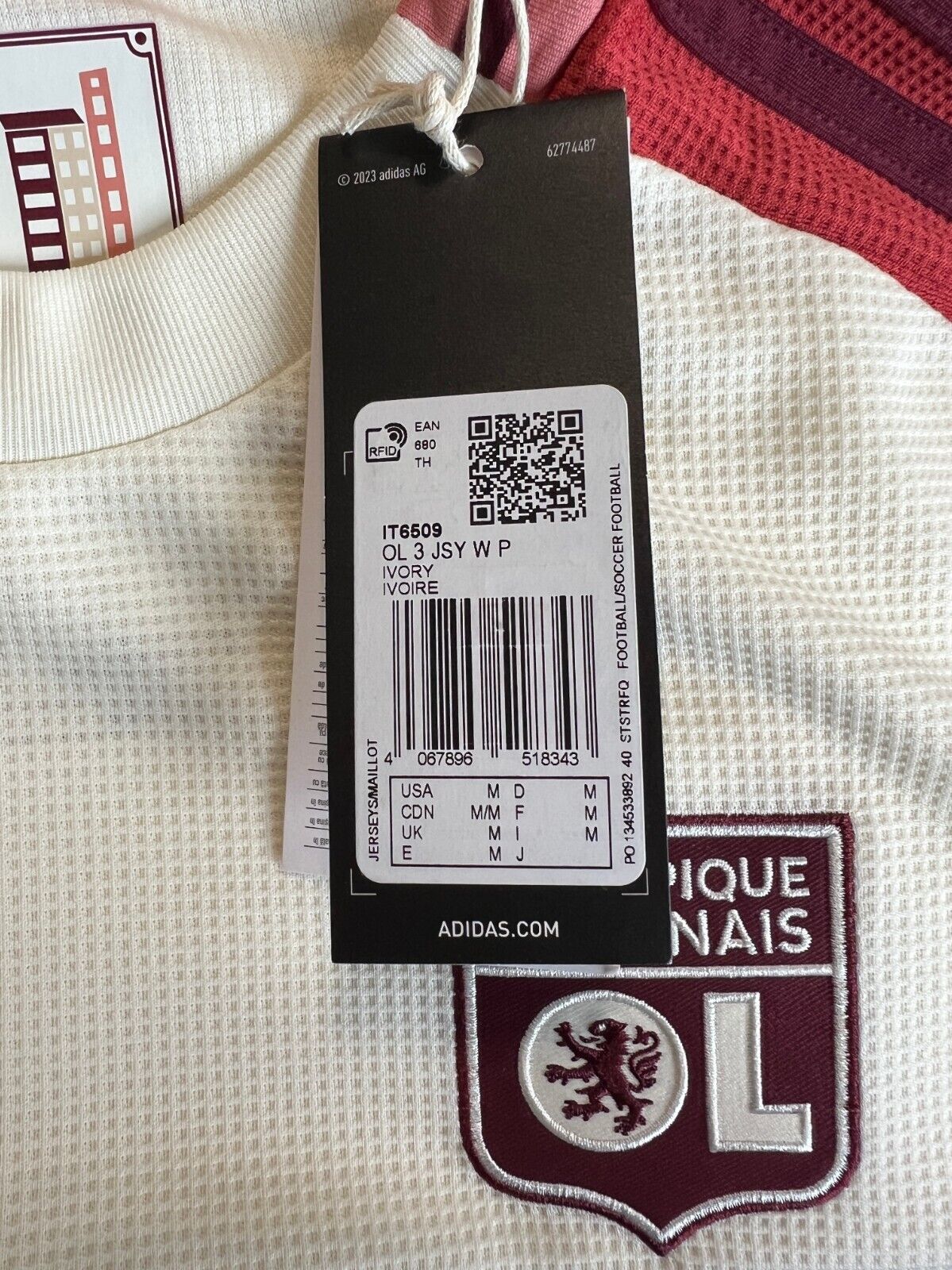 Olympique Lyonnais Jersey 24/25 Third Women Soccer Football Shirt Adidas Size M