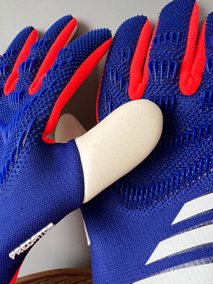 Adidas Predator PRO GL P Goalkeeper Gloves Lucid Blue IS7587 Mens Size 8