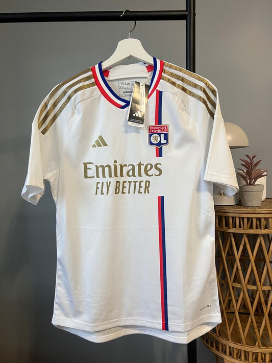 Olympique Lyonnais 23/24 Home Jersey Soccer Football Shirt Adidas Size XL Boys