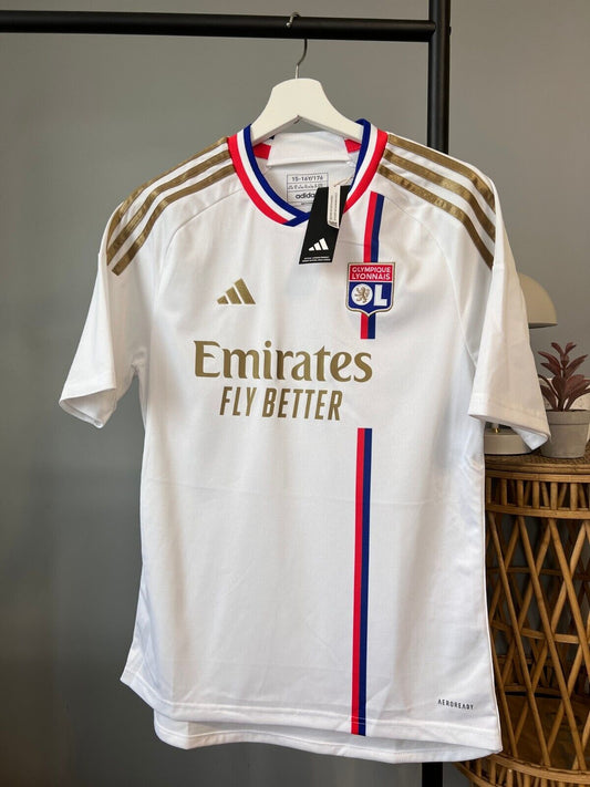 Olympique Lyonnais 23/24 Home Jersey Soccer Football Shirt Adidas Boys Size XL